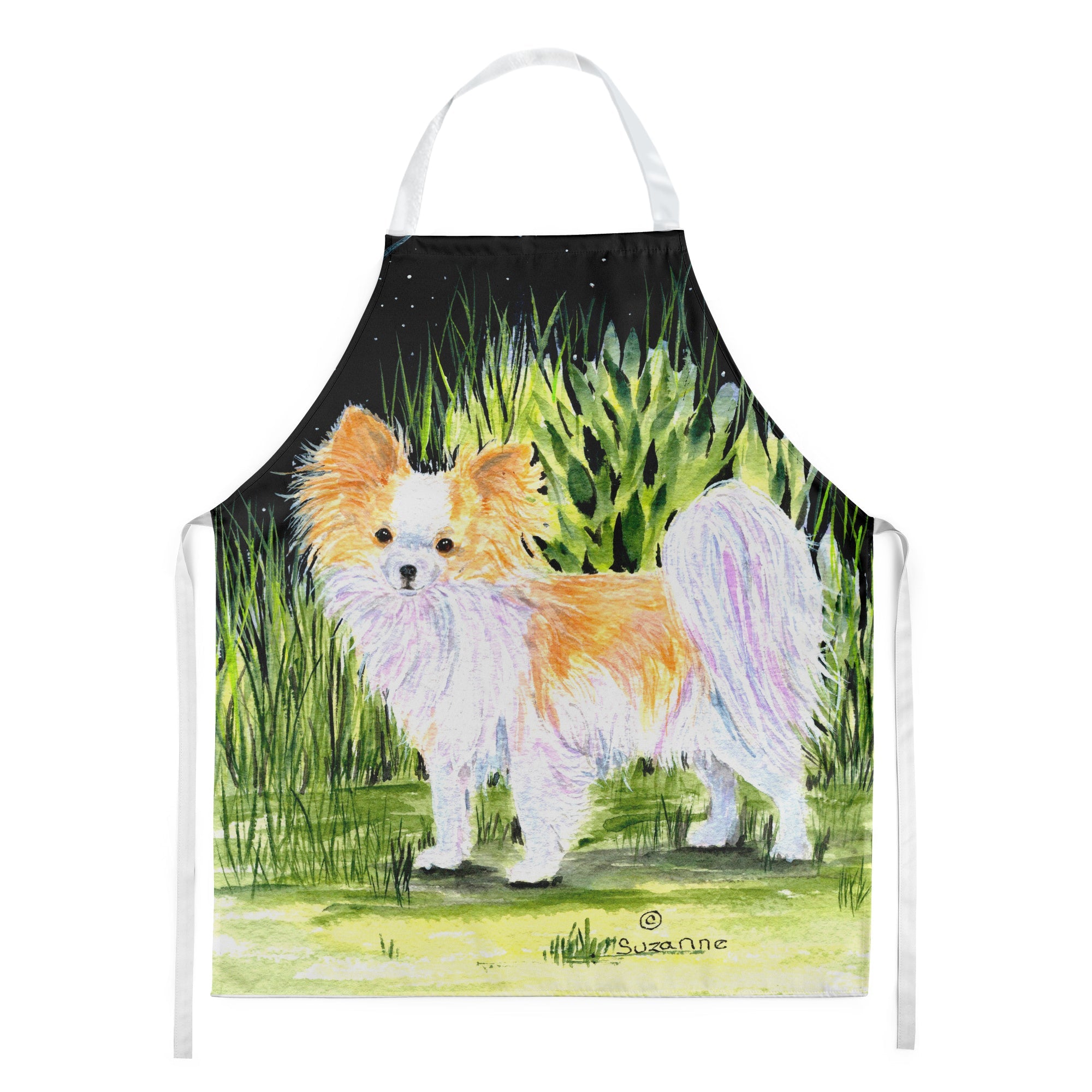 Starry Night Chihuahua Apron Cooking Kitchen Server Baking Crafts Gardening for Adult Women Men, Unisex, Large, Multicolor