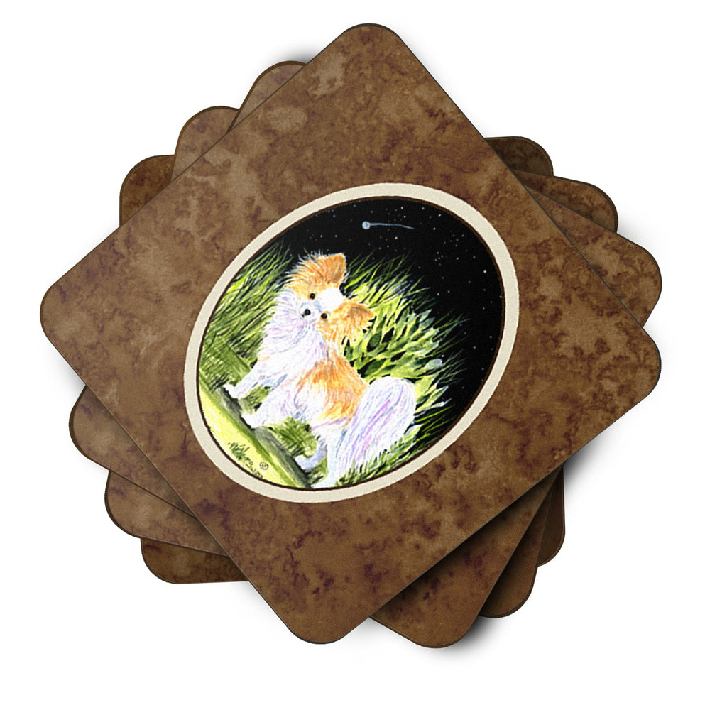 Starry Night Chihuahua Foam Coasters Set of 4 Cup Coasters for Indoor Outdoor, Tabletop Protection, Anti Slip, Mouse pad Material