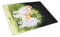 Starry Night Chihuahua Cutting Board Tempered Glass Kitchen Cutting Surface, Heat Resistant Chopping, Non-Slip Feet, Food Prep & Serving