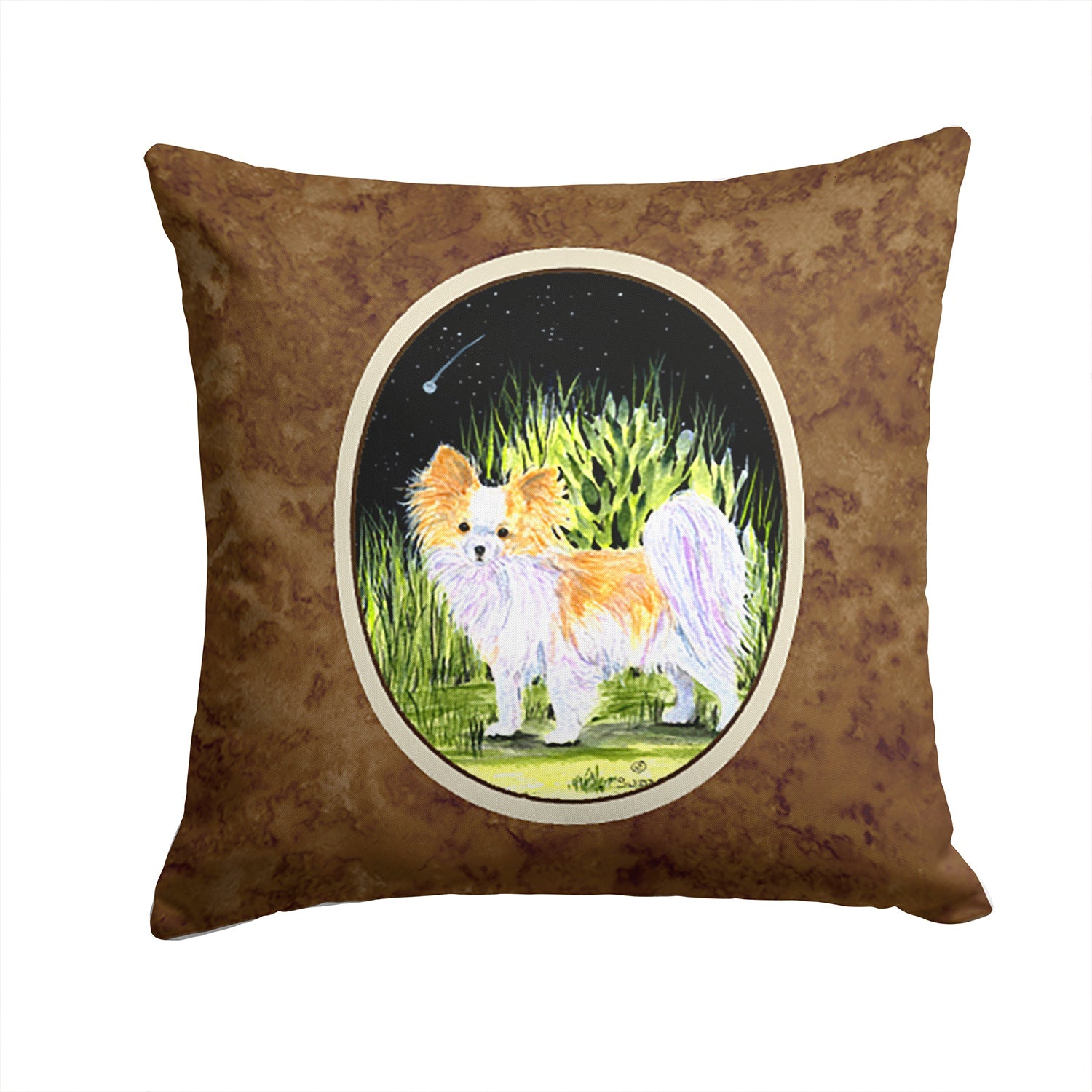 Starry Night Chihuahua Decorative Throw Pillow 14x14 Indoor Outdoor Accent Cushion, Fabric Cover with Insert for Sofa, Bed, Porch & Living Room