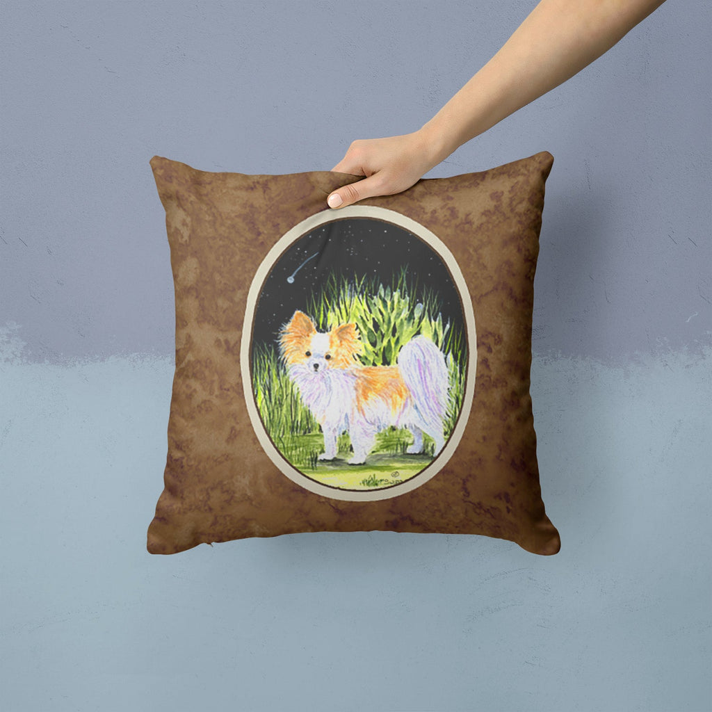 Starry Night Chihuahua Decorative Throw Pillow 14x14 Indoor Outdoor Accent Cushion, Fabric Cover with Insert for Sofa, Bed, Porch & Living Room