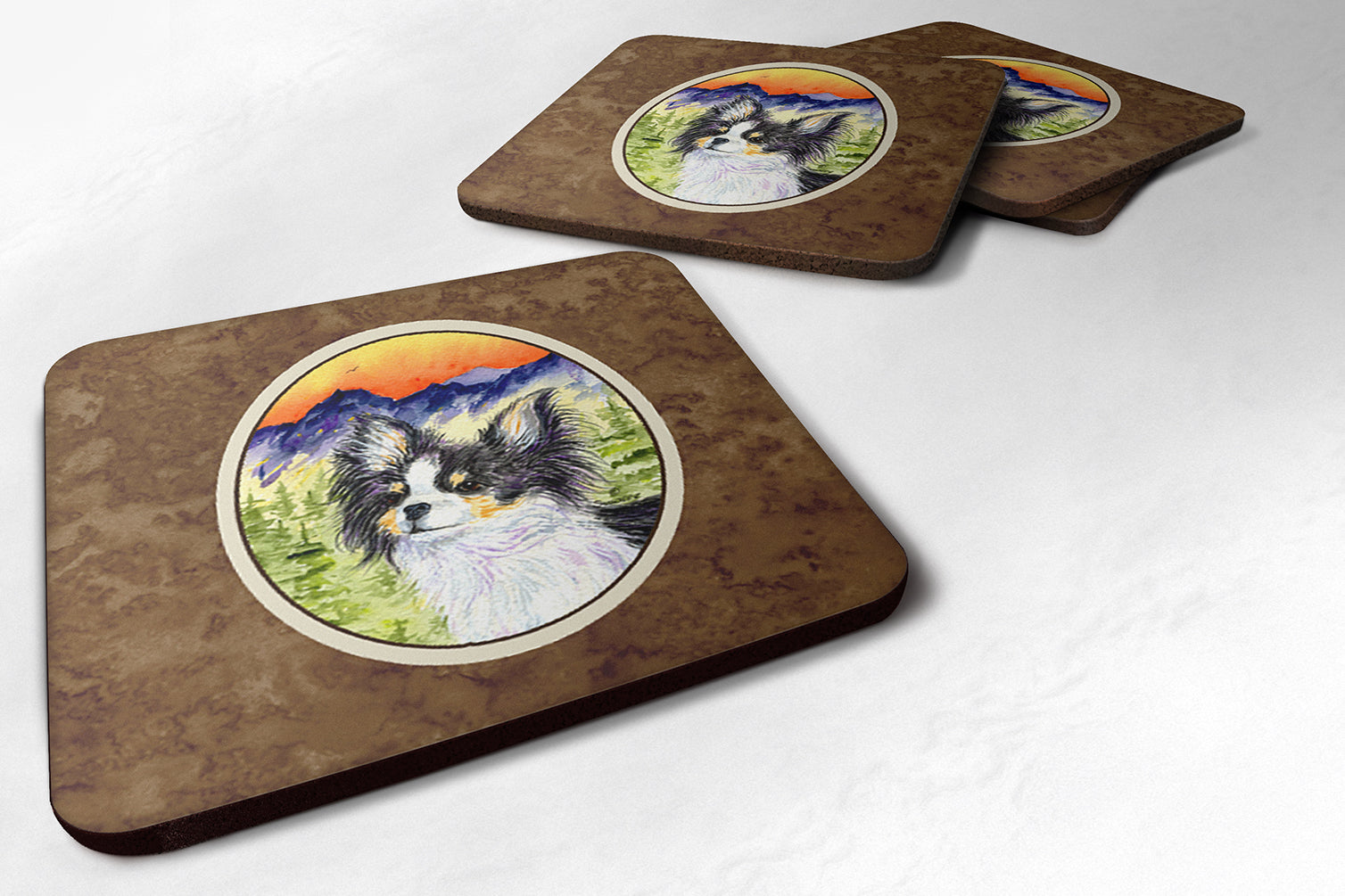 Chihuahua Foam Coasters Set of 4 Cup Coasters for Indoor Outdoor, Tabletop Protection, Anti Slip, Mouse pad Material