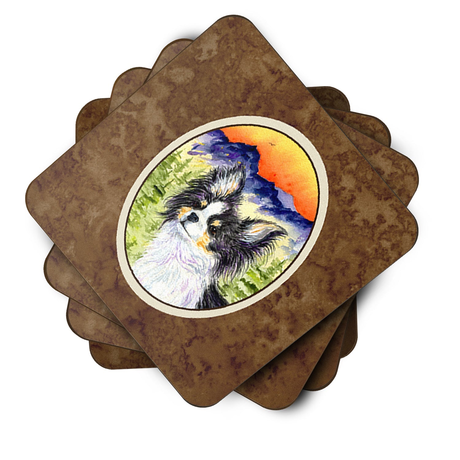 Chihuahua Foam Coasters Set of 4 Cup Coasters for Indoor Outdoor, Tabletop Protection, Anti Slip, Mouse pad Material