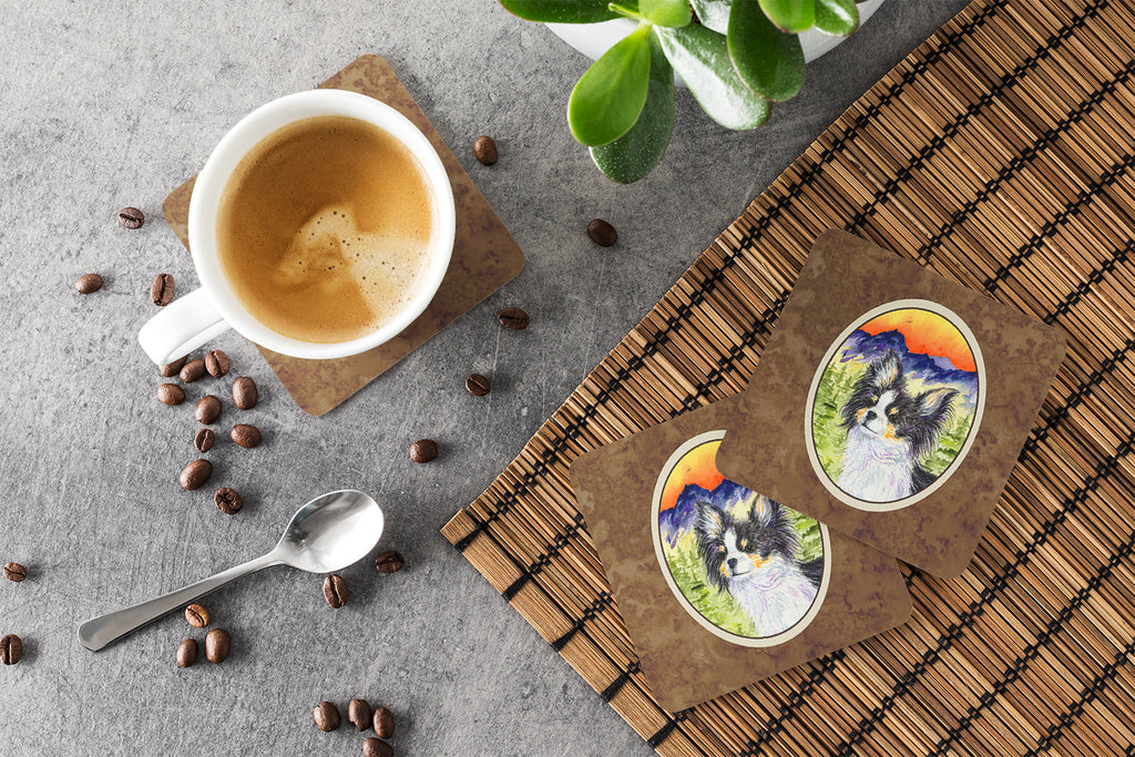 Chihuahua Foam Coasters Set of 4 Cup Coasters for Indoor Outdoor, Tabletop Protection, Anti Slip, Mouse pad Material