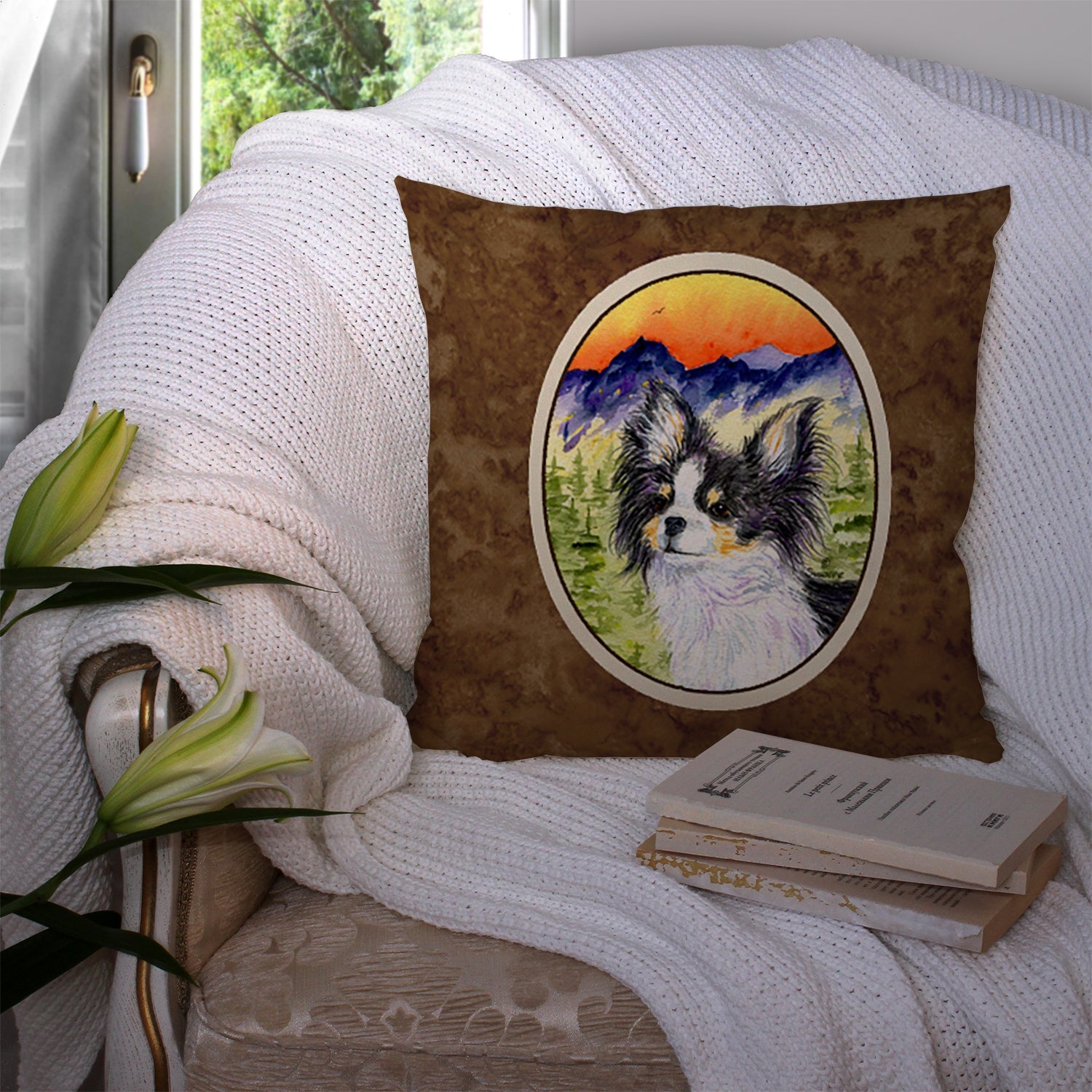 Chihuahua Decorative Throw Pillow 14x14 Indoor Outdoor Accent Cushion, Fabric Cover with Insert for Sofa, Bed, Porch & Living Room