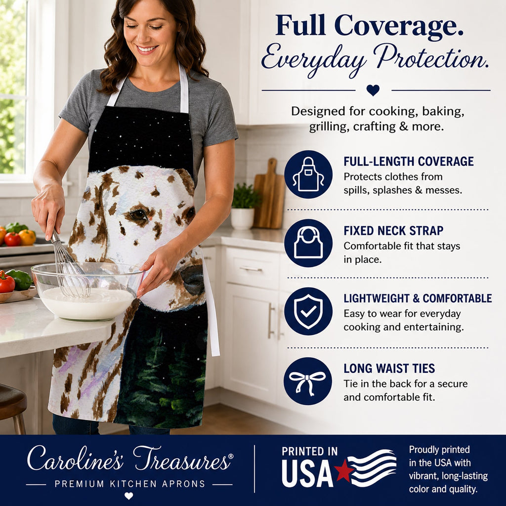 Starry Night Dalmatian Apron Cooking Kitchen Server Baking Crafts Gardening for Adult Women Men, Unisex, Large, Multicolor