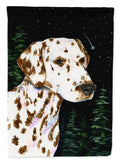 Starry Night Dalmatian House Flag 28x40 Porch Sleeve Pole Decorative Outside Yard Banner Artwork Wall Hanging, Polyester