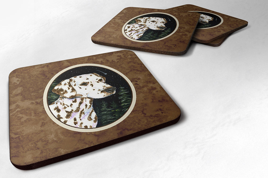 Starry Night Dalmatian Foam Coasters Set of 4 Cup Coasters for Indoor Outdoor, Tabletop Protection, Anti Slip, Mouse pad Material