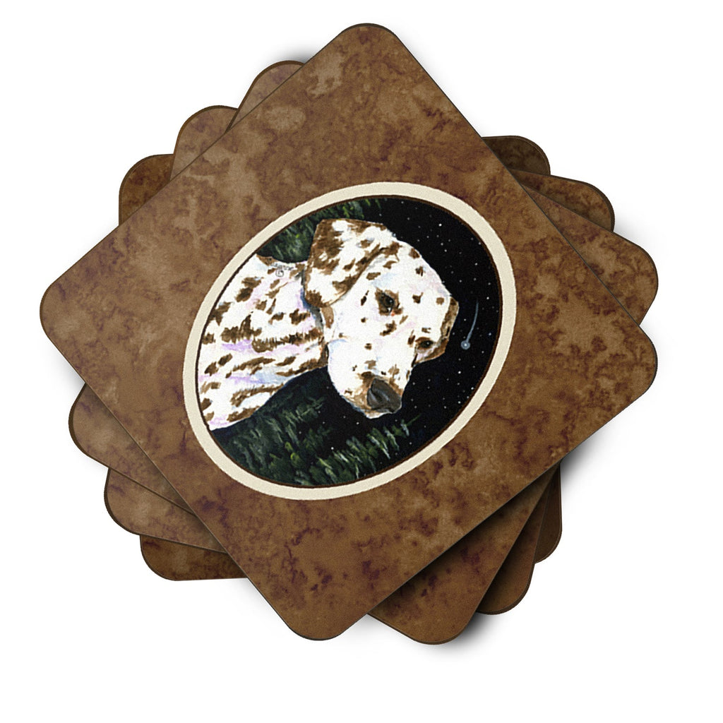 Starry Night Dalmatian Foam Coasters Set of 4 Cup Coasters for Indoor Outdoor, Tabletop Protection, Anti Slip, Mouse pad Material
