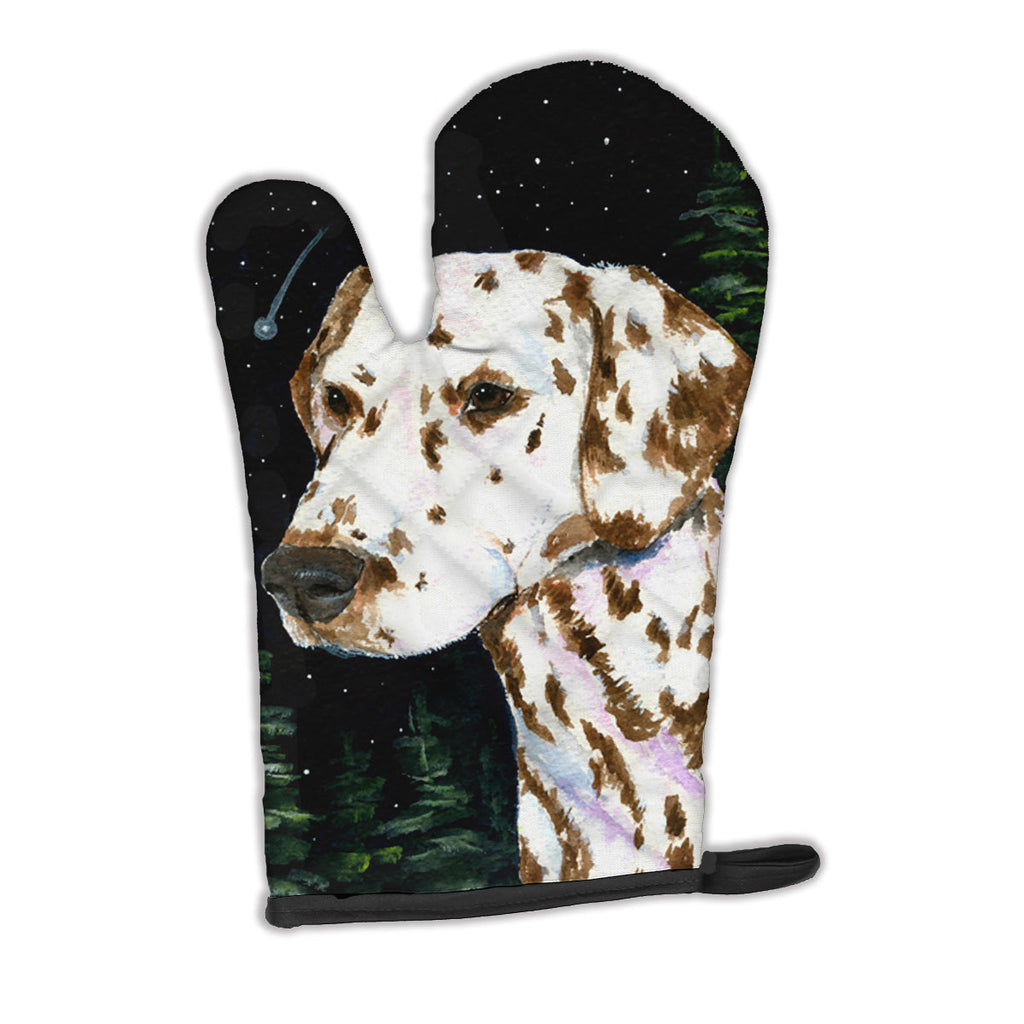 Starry Night Dalmatian Oven Mitt Heat Resistant Thick Oven Mitt for Hot Pans and Oven, Kitchen Mitt Protect Hands, Cooking Baking Glove