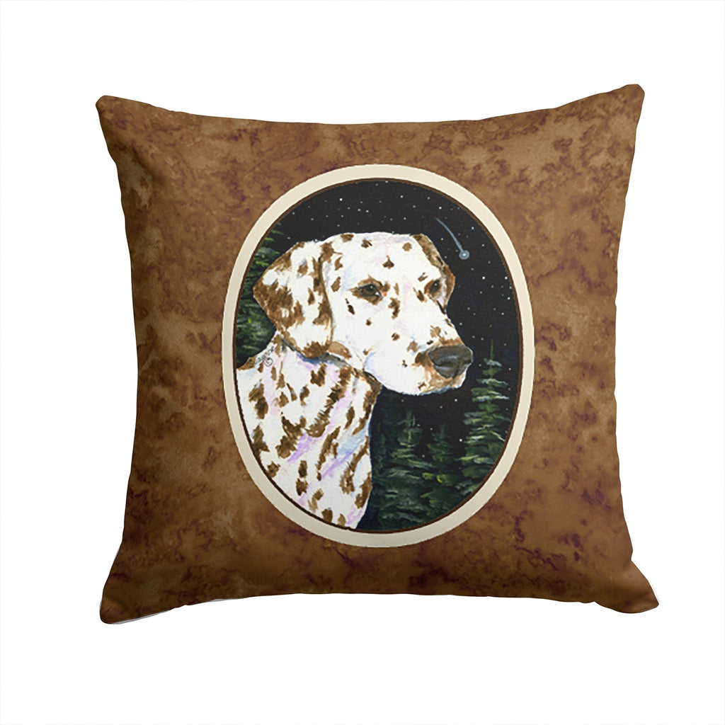 Starry Night Dalmatian Decorative Throw Pillow 14x14 Indoor Outdoor Accent Cushion, Fabric Cover with Insert for Sofa, Bed, Porch & Living Room