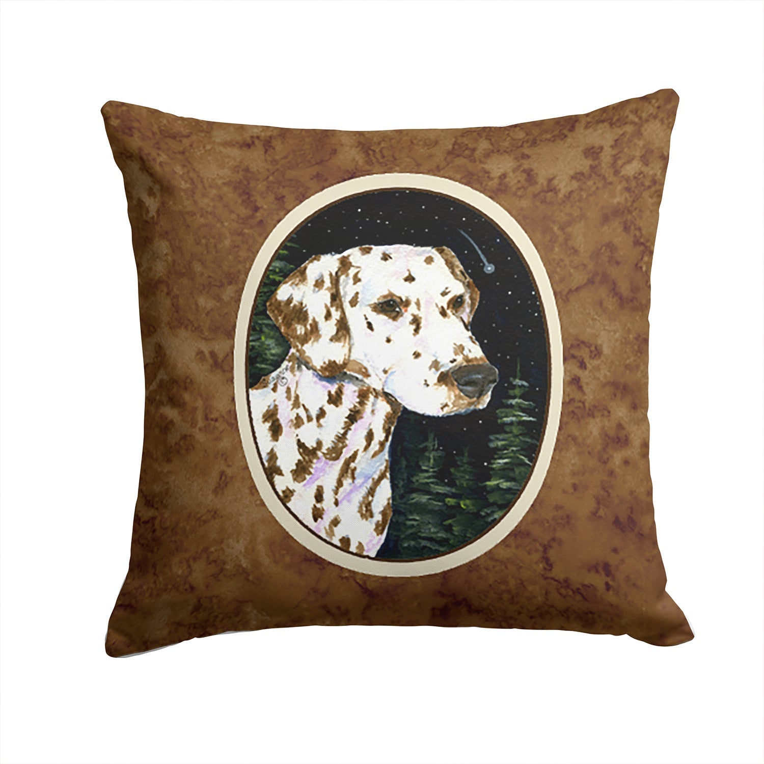 Starry Night Dalmatian Decorative Throw Pillow 14x14 Indoor Outdoor Accent Cushion, Fabric Cover with Insert for Sofa, Bed, Porch & Living Room