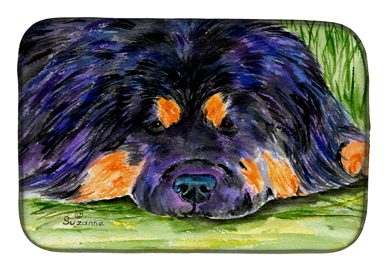 Tibetan Mastiff Dish Drying Mat Absorbent Dish Drying Mat Pad for Kitchen Counter Dish Drainer Mat for Countertop, 14 x 21", Multicolor