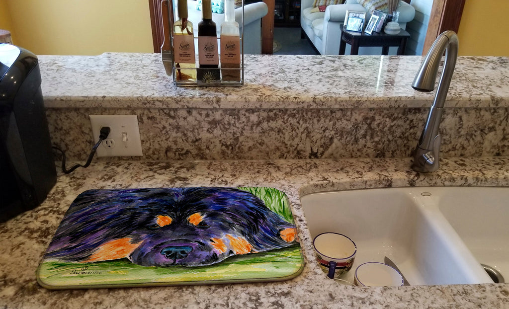 Tibetan Mastiff Dish Drying Mat Absorbent Dish Drying Mat Pad for Kitchen Counter Dish Drainer Mat for Countertop, 14 x 21", Multicolor