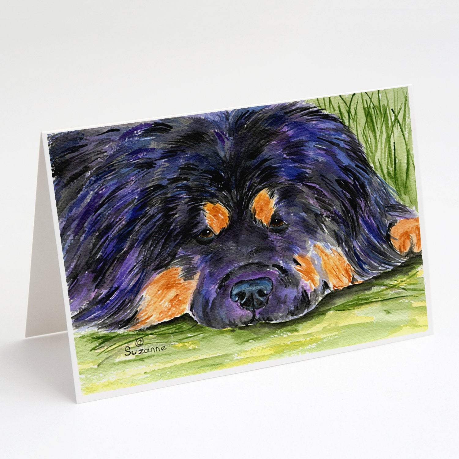 Tibetan Mastiff Greeting Cards Pack of 8 Blank Cards with Envelopes Whimsical A7 Size 5x7