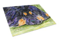 Tibetan Mastiff Cutting Board Tempered Glass Kitchen Cutting Surface, Heat Resistant Chopping, Non-Slip Feet, Food Prep & Serving