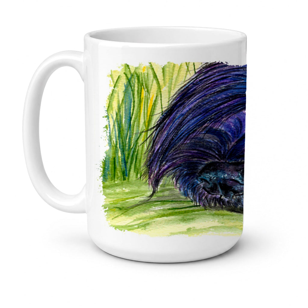 Briard Ceramic Coffee Mug 15 oz Decorative Large C Handle Mug Cup for Tea, Cocoa Hot Chocolate
