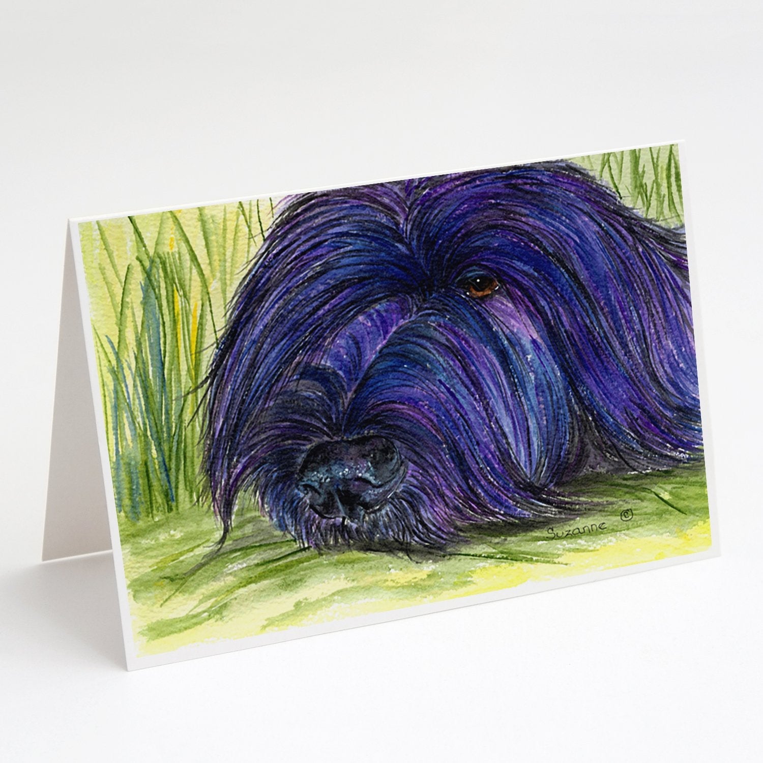 Briard Greeting Cards Pack of 8 Blank Cards with Envelopes Whimsical A7 Size 5x7