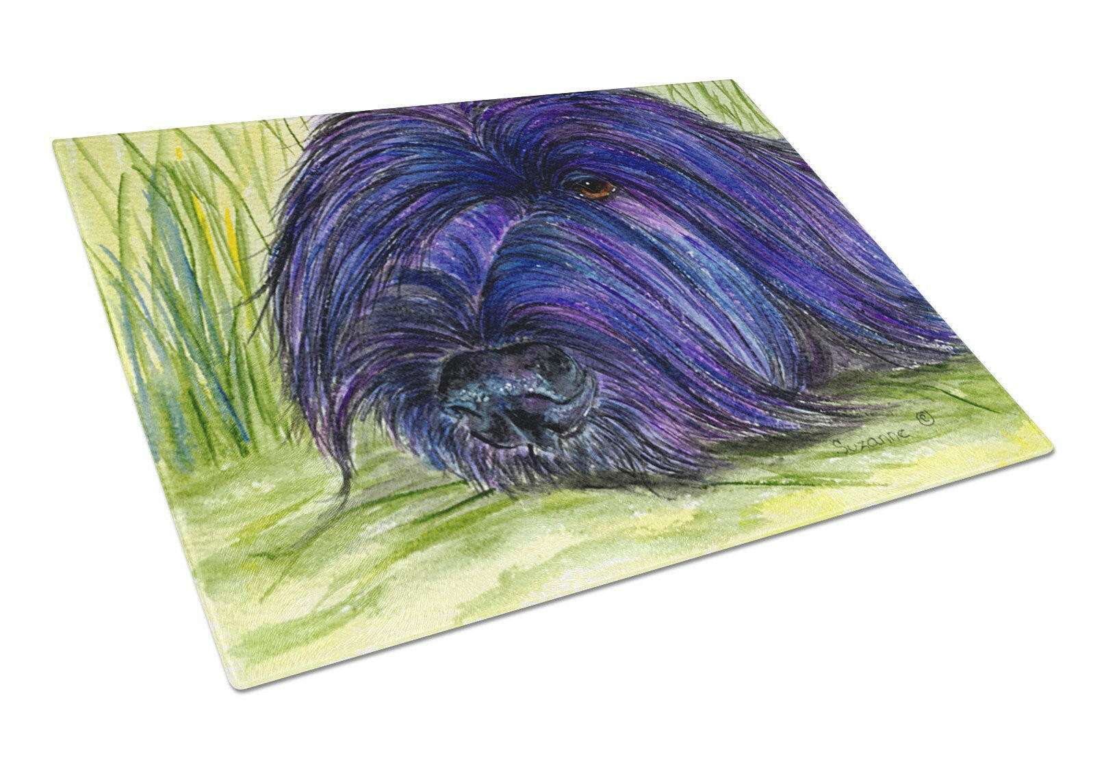 Briard Cutting Board Tempered Glass Kitchen Cutting Surface, Heat Resistant Chopping, Non-Slip Feet, Food Prep & Serving