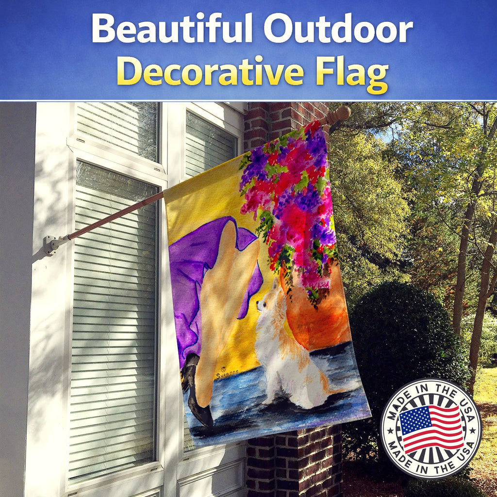 Lady with her Chihuahua House Flag 28x40 Porch Sleeve Pole Decorative Outside Yard Banner Artwork Wall Hanging, Polyester
