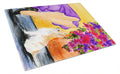 Lady with her Chihuahua Cutting Board Tempered Glass Kitchen Cutting Surface, Heat Resistant Chopping, Non-Slip Feet, Food Prep & Serving