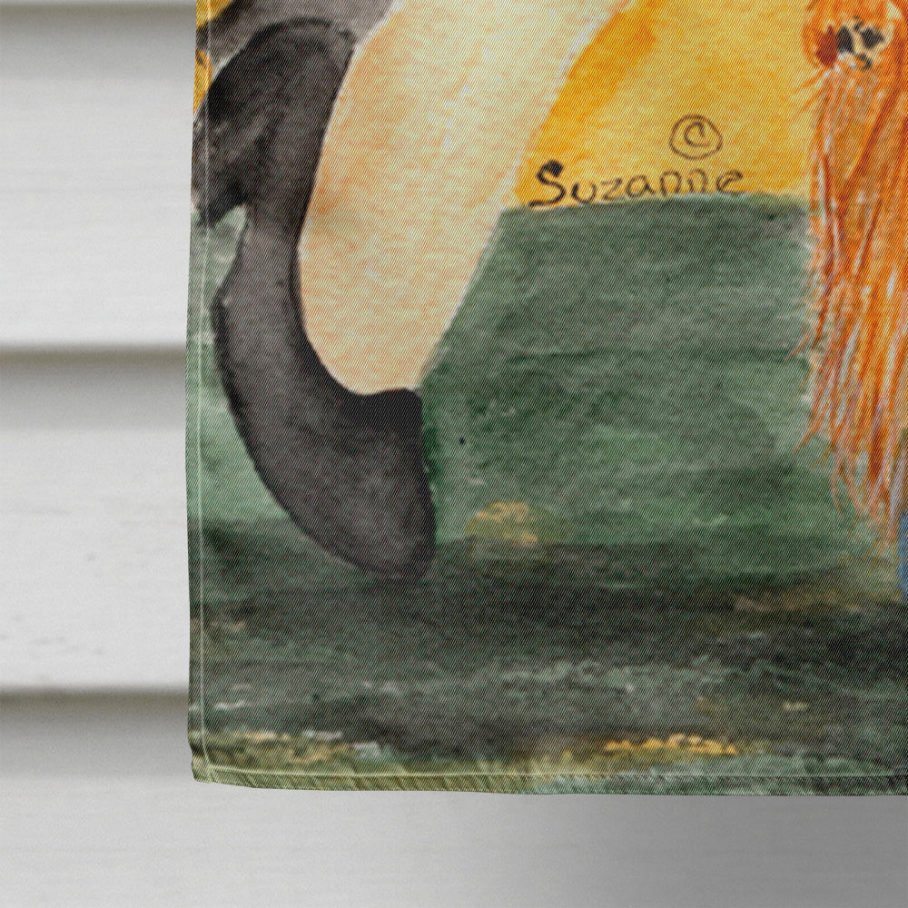 Lady with her Yorkie House Flag 28x40 Porch Sleeve Pole Decorative Outside Yard Banner Artwork Wall Hanging, Polyester