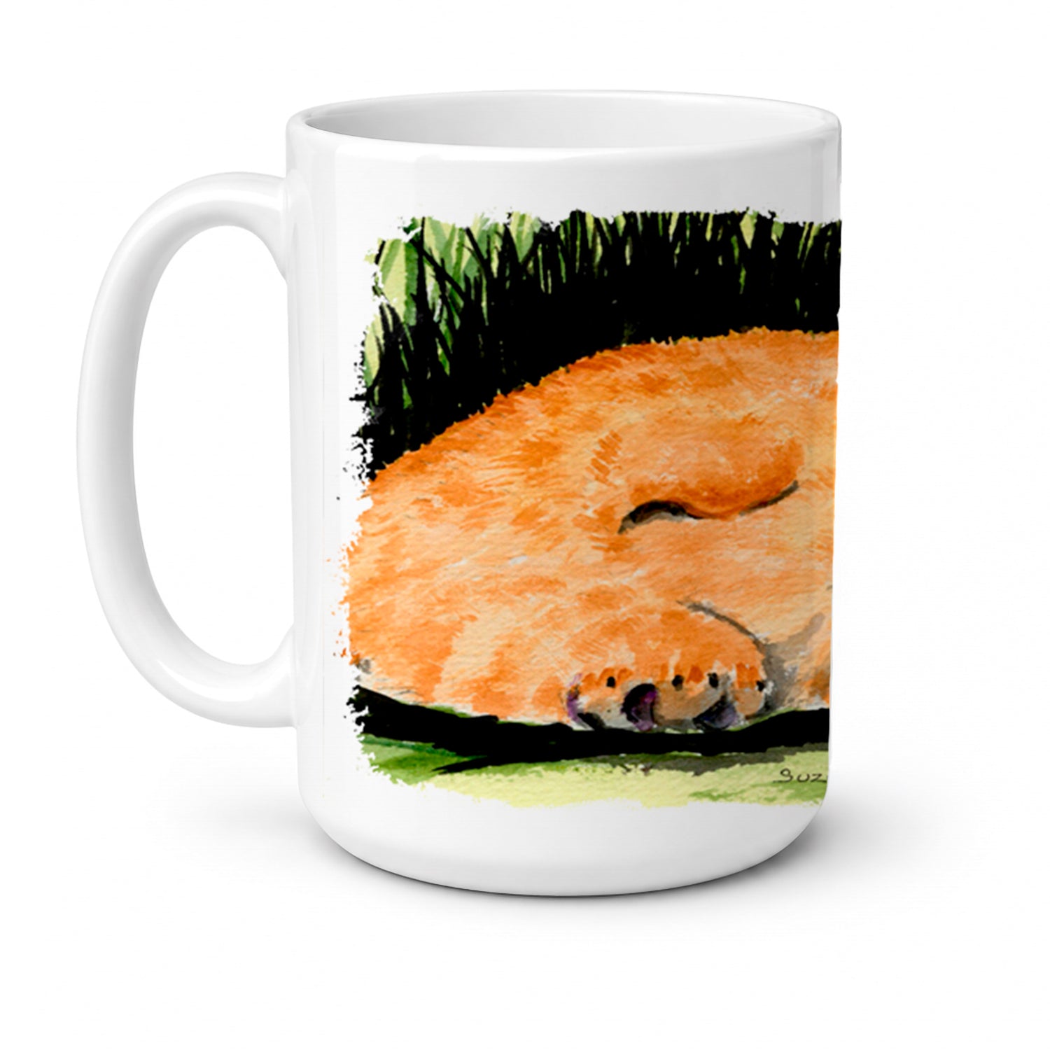 Chow Chow Ceramic Coffee Mug 15 oz Decorative Large C Handle Mug Cup for Tea, Cocoa Hot Chocolate