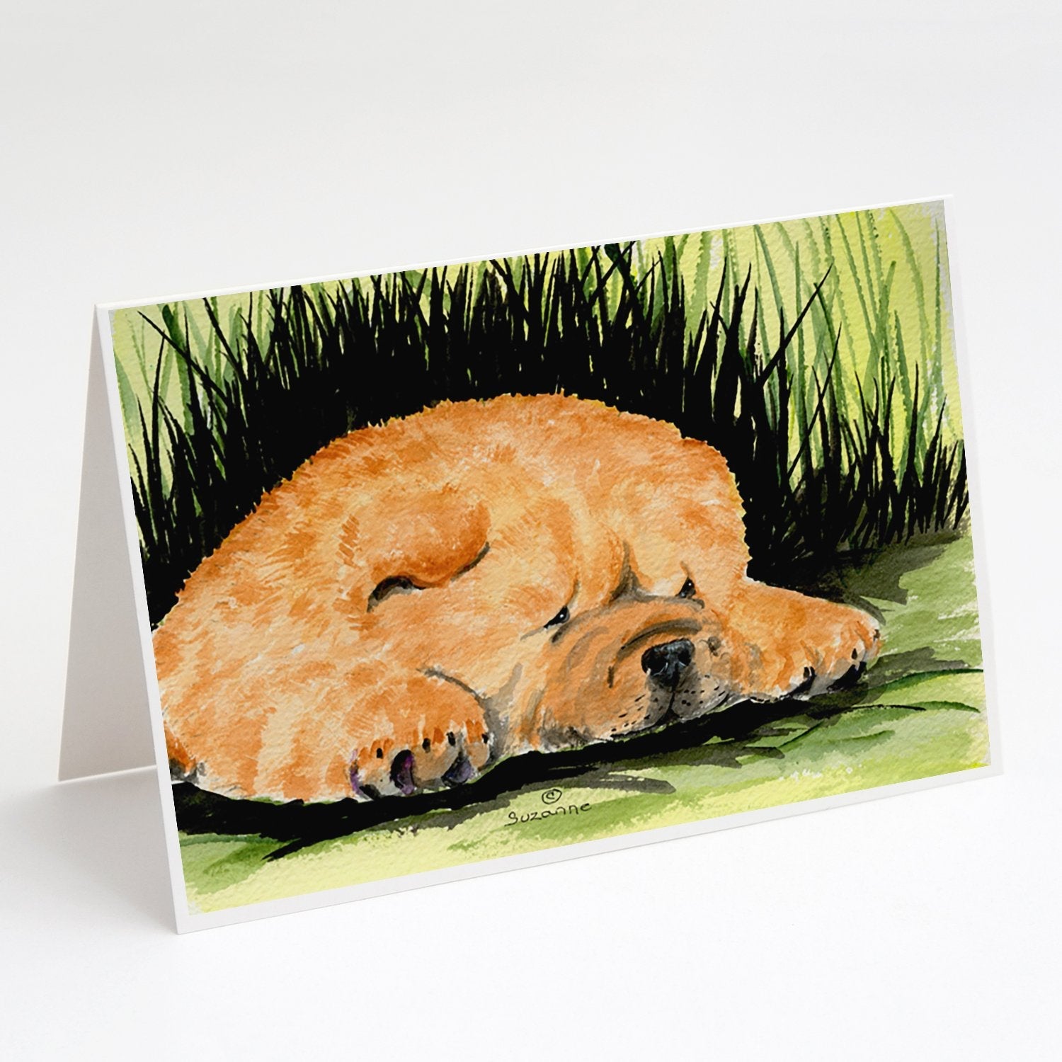 Chow Chow Greeting Cards Pack of 8 Blank Cards with Envelopes Whimsical A7 Size 5x7