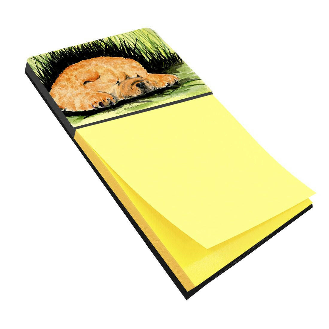 Chow Chow Watercolor Sticky Note Holder Refillable Dispenser Desk Accessory 3x3 Pad Gift