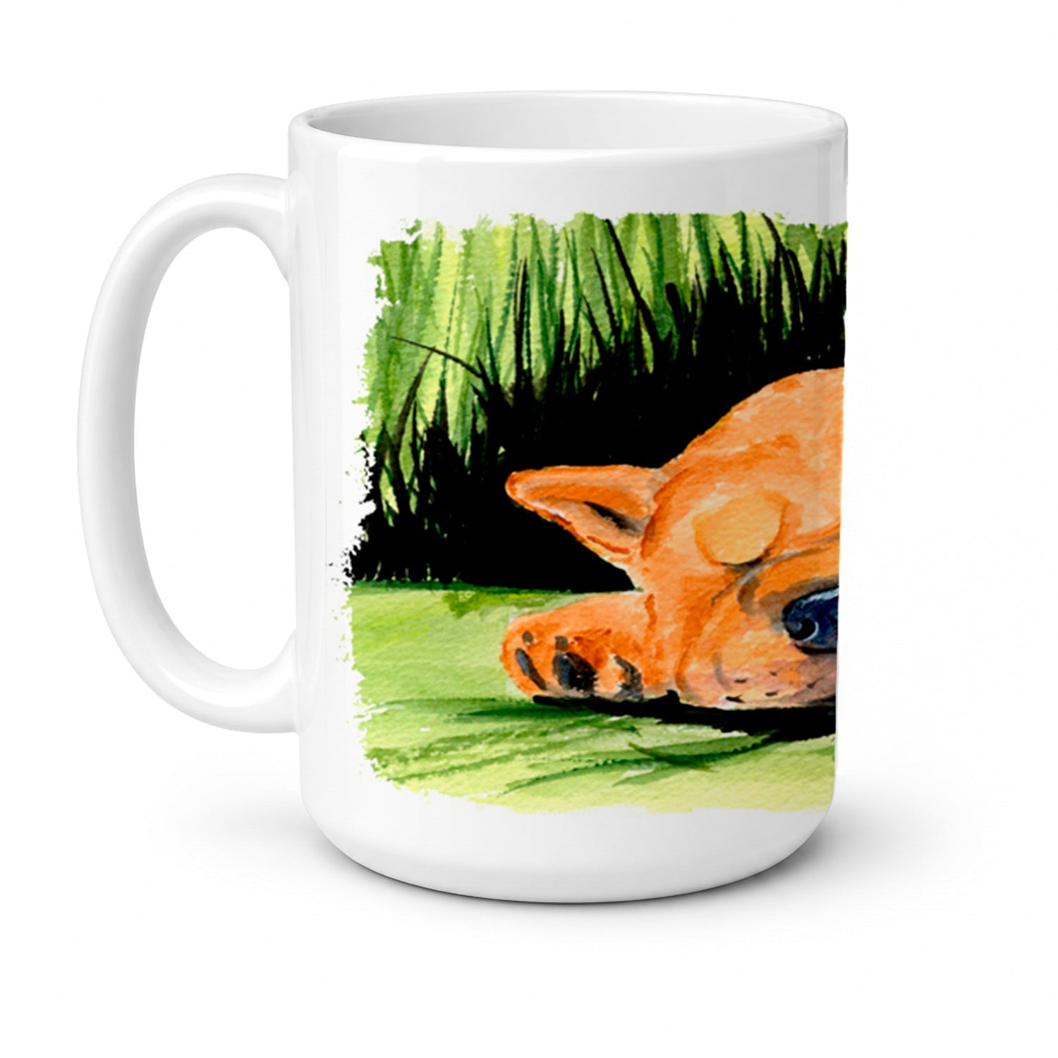 Chow Chow Ceramic Coffee Mug 15 oz Decorative Large C Handle Mug Cup for Tea, Cocoa Hot Chocolate