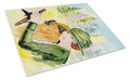 Lady driving with her Chow Chow Cutting Board Tempered Glass Kitchen Cutting Surface, Heat Resistant Chopping, Non-Slip Feet, Food Prep & Serving