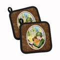 Lady driving with her Chow Chow Pot Holder Set of 2 Heat Resistant Quilted Hot Pads 7.5 x 7.5 Inch, Insulated Kitchen Trivets for Cooking & Baking