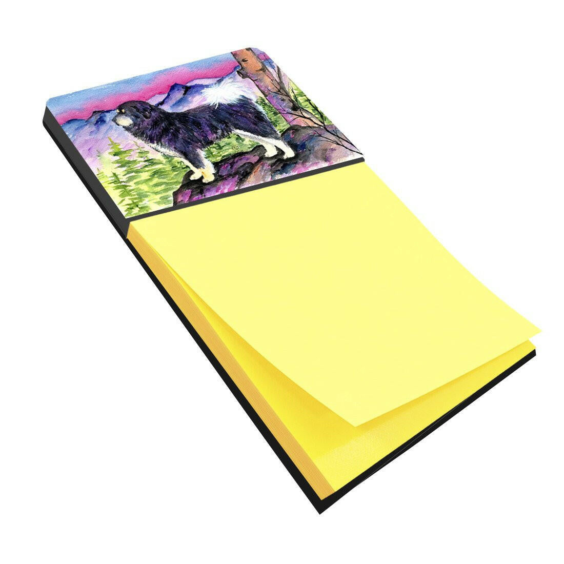 Tibetan Mastiff Watercolor Sticky Note Holder Refillable Dispenser Desk Accessory 3x3 Pad Gift