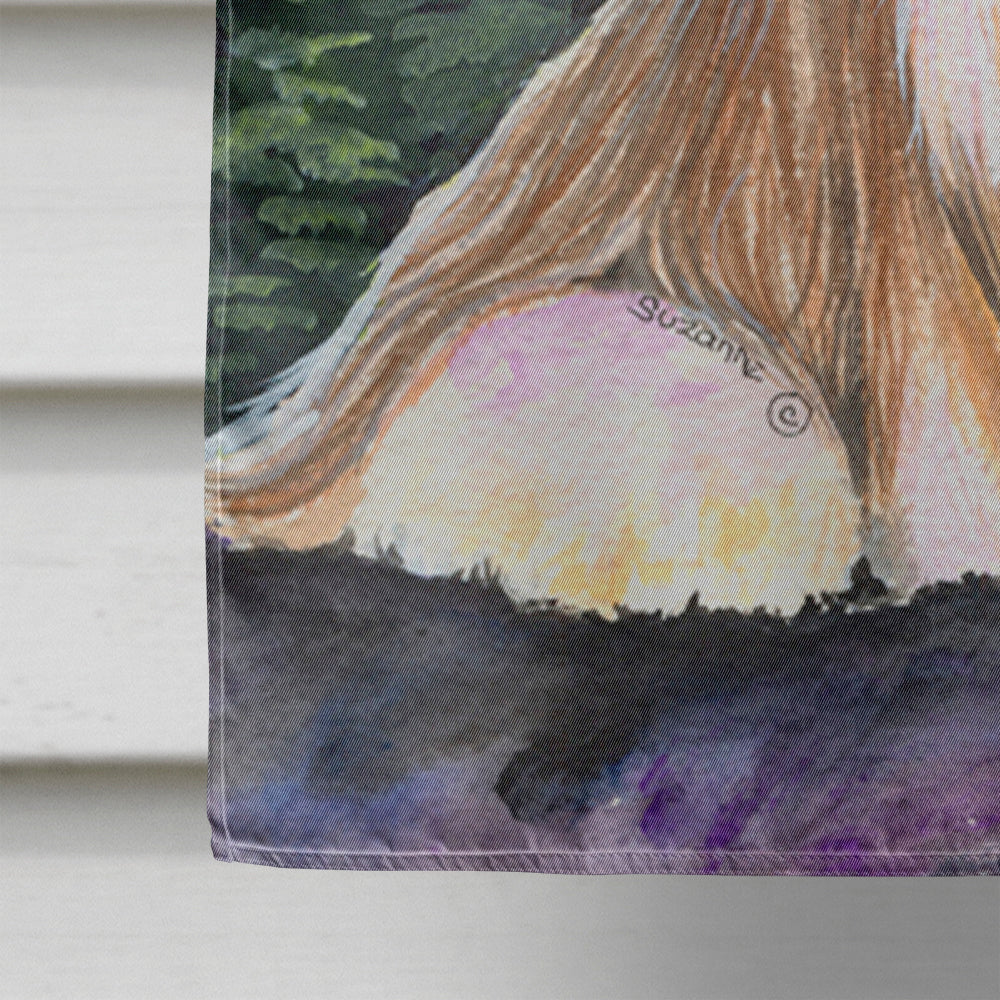 Starry Night Bearded Collie House Flag 28x40 Porch Sleeve Pole Decorative Outside Yard Banner Artwork Wall Hanging, Polyester