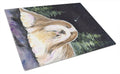 Starry Night Bearded Collie Cutting Board Tempered Glass Kitchen Cutting Surface, Heat Resistant Chopping, Non-Slip Feet, Food Prep & Serving