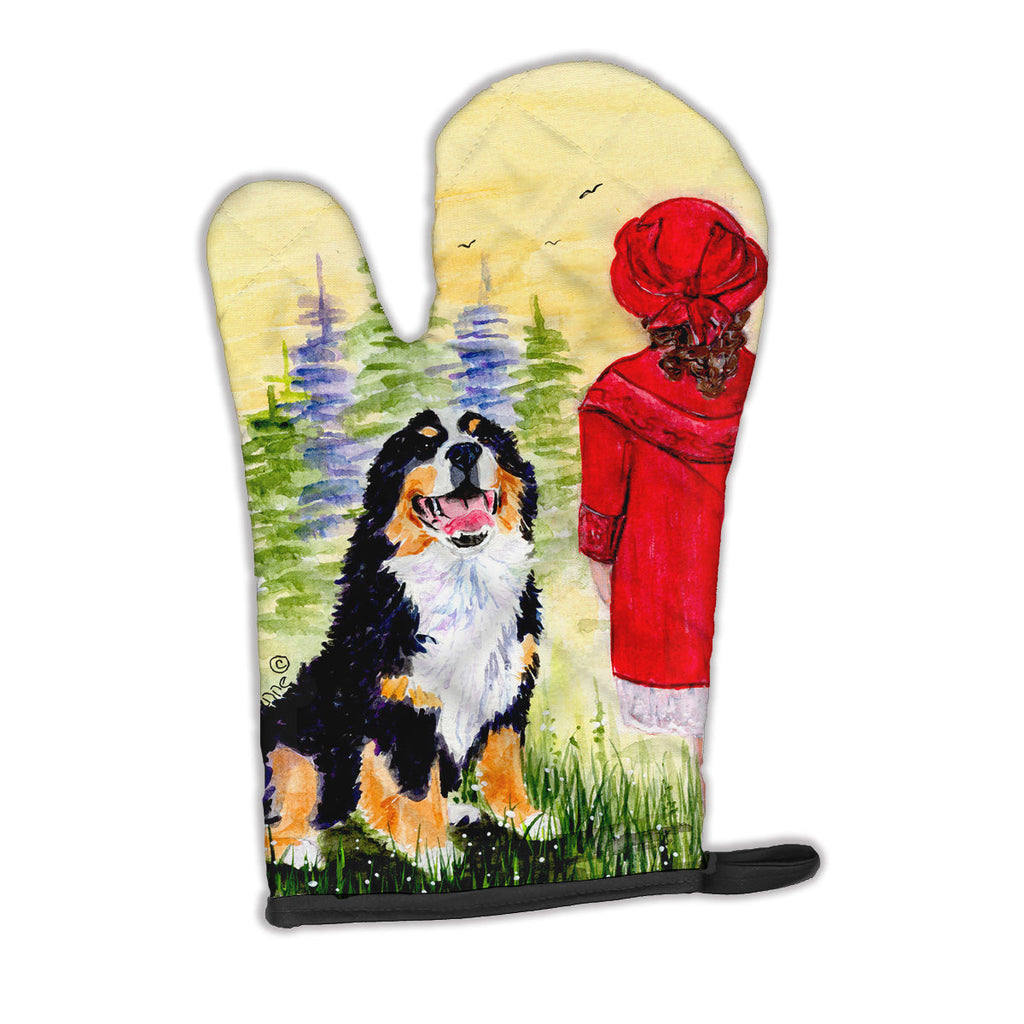 Little Girl with her Bernese Mountain Dog Oven Mitt Heat Resistant Thick Oven Mitt for Hot Pans and Oven, Kitchen Mitt Protect Hands, Cooking Baking Glove