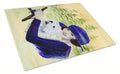 Woman driving with her Westie Cutting Board Tempered Glass Kitchen Cutting Surface, Heat Resistant Chopping, Non-Slip Feet, Food Prep & Serving