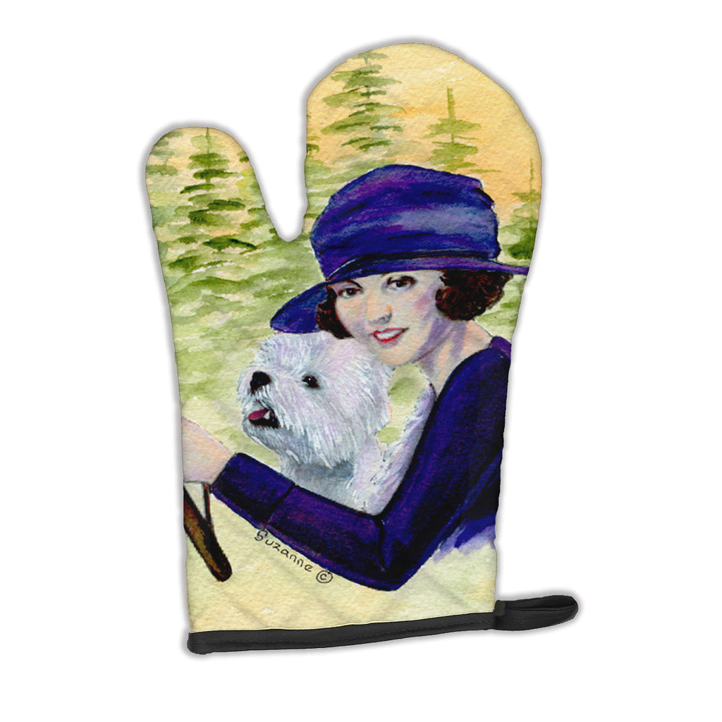 Woman driving with her Westie Oven Mitt Heat Resistant Thick Oven Mitt for Hot Pans and Oven, Kitchen Mitt Protect Hands, Cooking Baking Glove