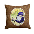 Woman driving with her Westie Decorative Throw Pillow 14x14 Indoor Outdoor Accent Cushion, Fabric Cover with Insert for Sofa, Bed, Porch & Living Room