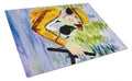 Woman driving with her Boston Terrier Cutting Board Tempered Glass Kitchen Cutting Surface, Heat Resistant Chopping, Non-Slip Feet, Food Prep & Serving