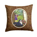 Little Girl with her Bernese Mountain Dog Decorative Throw Pillow 14x14 Indoor Outdoor Accent Cushion, Fabric Cover with Insert for Sofa, Bed, Porch & Living Room