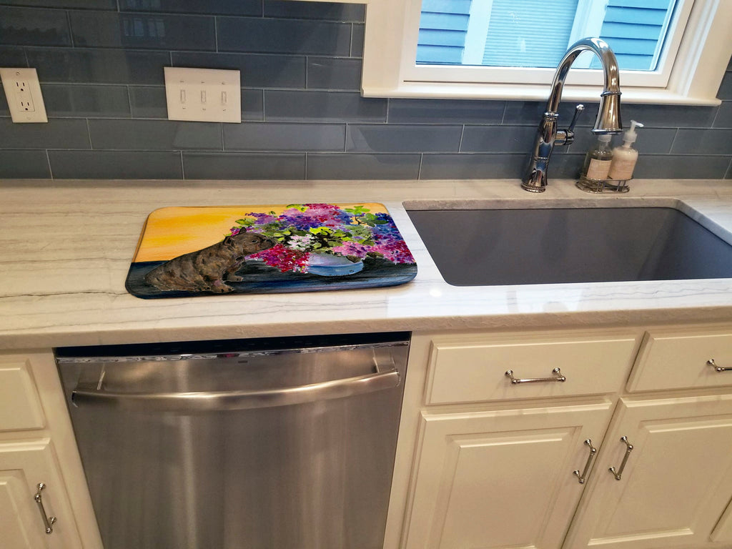 French Bulldog Dish Drying Mat Absorbent Dish Drying Mat Pad for Kitchen Counter Dish Drainer Mat for Countertop, 14 x 21", Multicolor