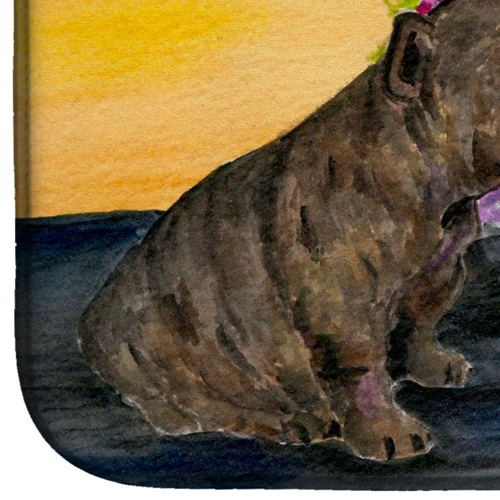 French Bulldog Dish Drying Mat Absorbent Dish Drying Mat Pad for Kitchen Counter Dish Drainer Mat for Countertop, 14 x 21", Multicolor