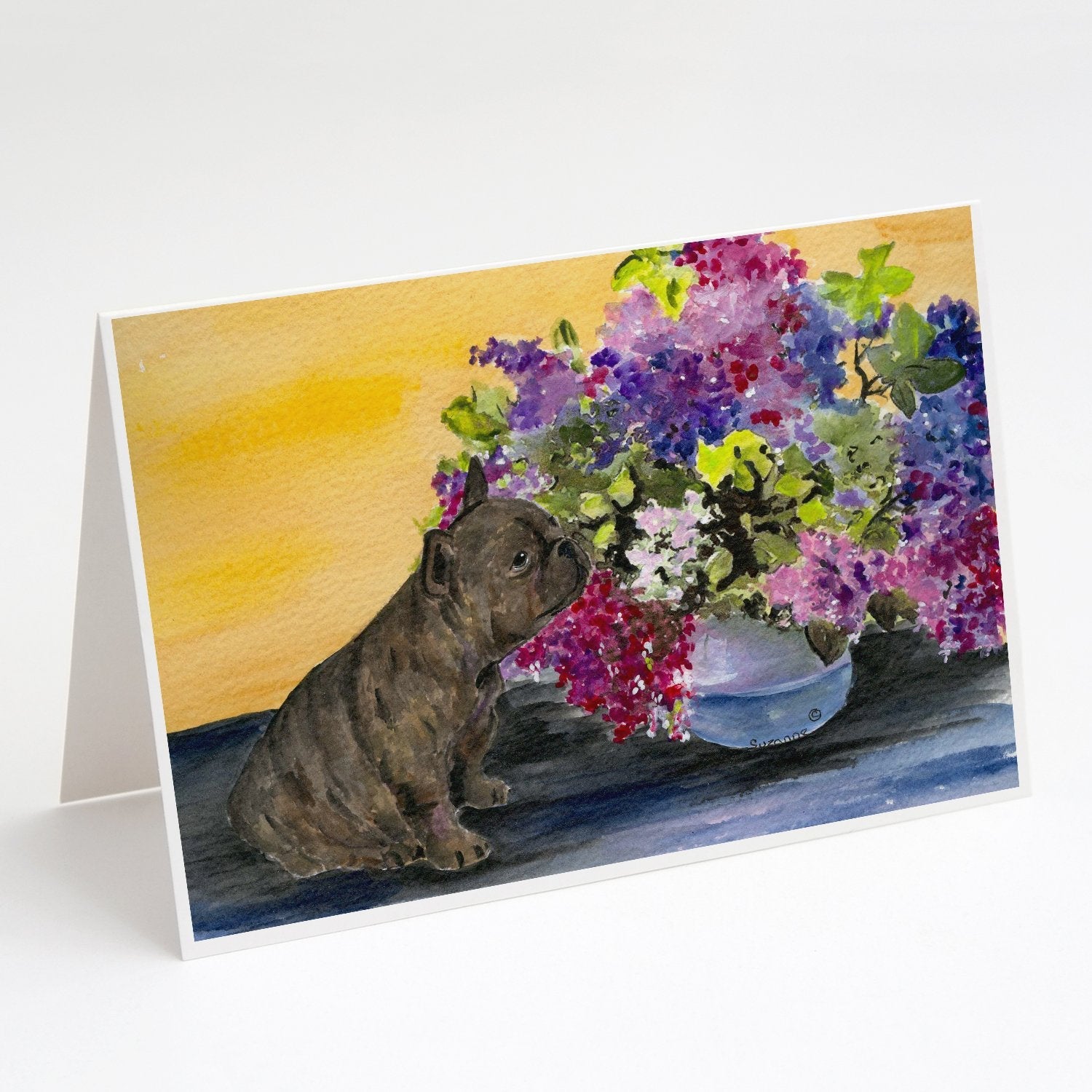 French Bulldog Greeting Cards Pack of 8 Blank Cards with Envelopes Whimsical A7 Size 5x7
