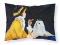 Lady with her Maltese Standard Pillowcase Lightweight Super Soft Easy Care Decorative Artwork Pillowcase, Standard