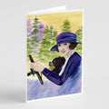 Lady driving with her Pomeranian Greeting Cards Pack of 8 Blank Cards with Envelopes Whimsical A7 Size 5x7