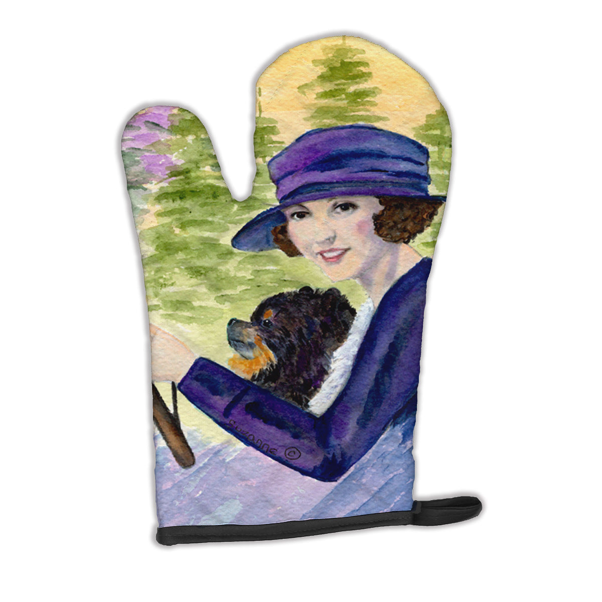 Lady driving with her Pomeranian Oven Mitt Heat Resistant Thick Oven Mitt for Hot Pans and Oven, Kitchen Mitt Protect Hands, Cooking Baking Glove