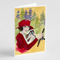 Lady driving with her Shih Tzu Greeting Cards Pack of 8 Blank Cards with Envelopes Whimsical A7 Size 5x7