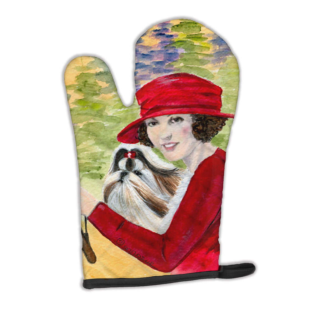 Lady driving with her Shih Tzu Oven Mitt Heat Resistant Thick Oven Mitt for Hot Pans and Oven, Kitchen Mitt Protect Hands, Cooking Baking Glove