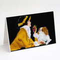 Lady with her Japanese Chin Greeting Cards Pack of 8 Blank Cards with Envelopes Whimsical A7 Size 5x7